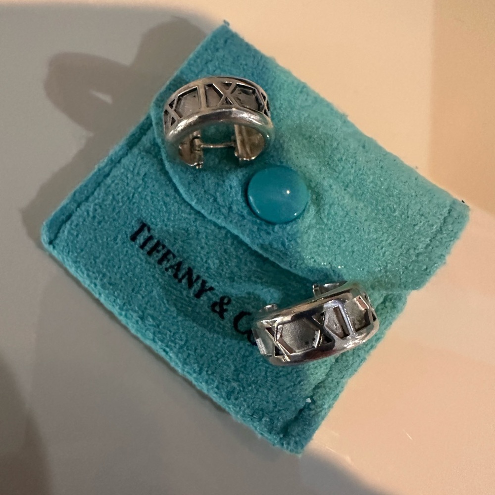 Tiffany & Co. Silver Roman Numeral earrings